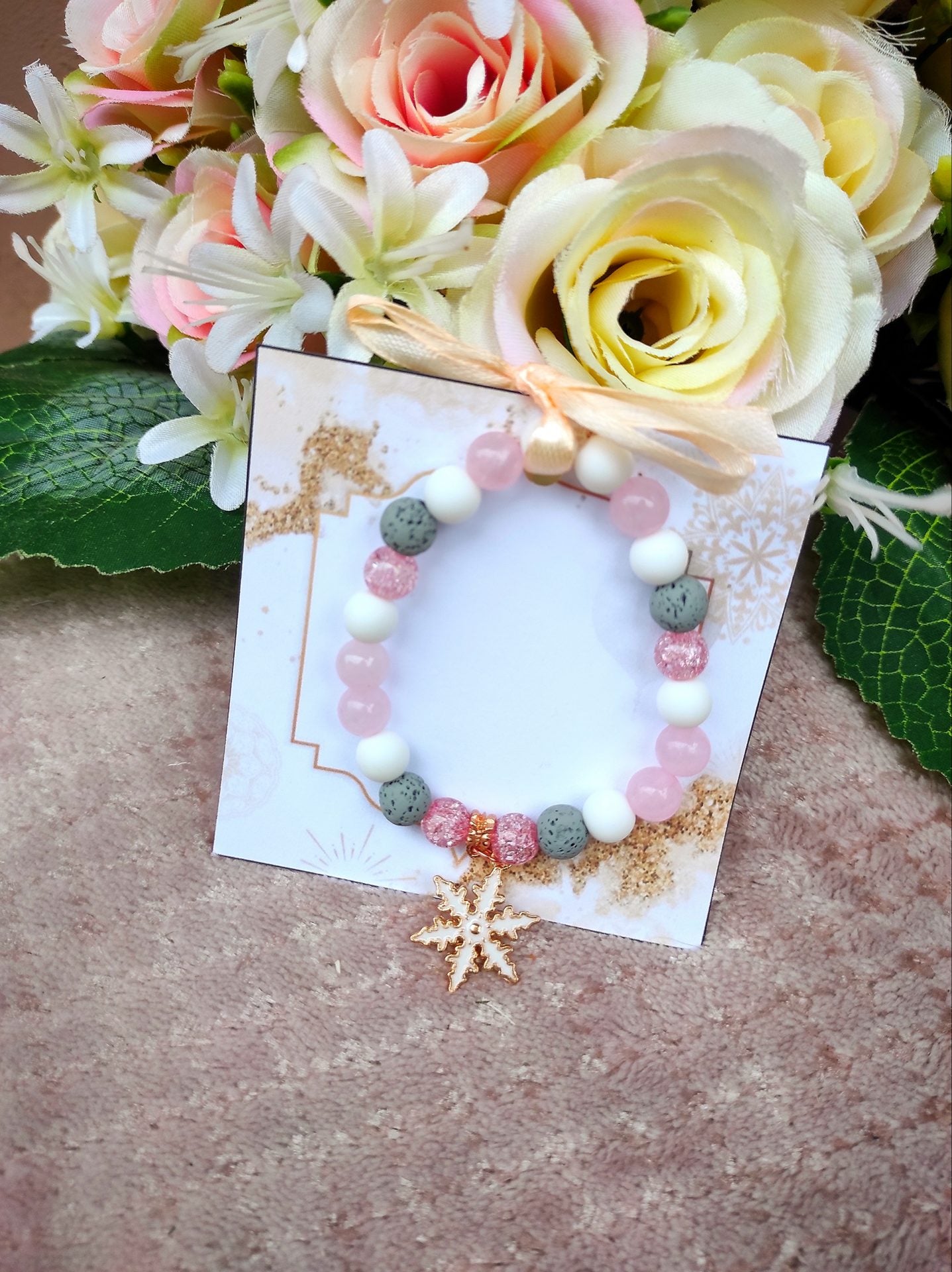 Karácsony szeretet ásvány karkötő